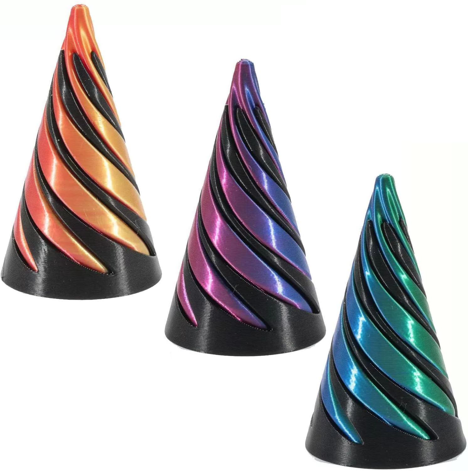 3 PCS Impossible Cone, Anxiety Stress Relief Toy Fun Toys 3D Printed Spiral Cone Toy, Whirling Wonder Toy for Home Office Desk (#2)