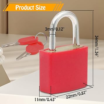 Bonsicoky 6 Pack Suitcase Locks with Keys, Multicolor Padlocks, for Luggage