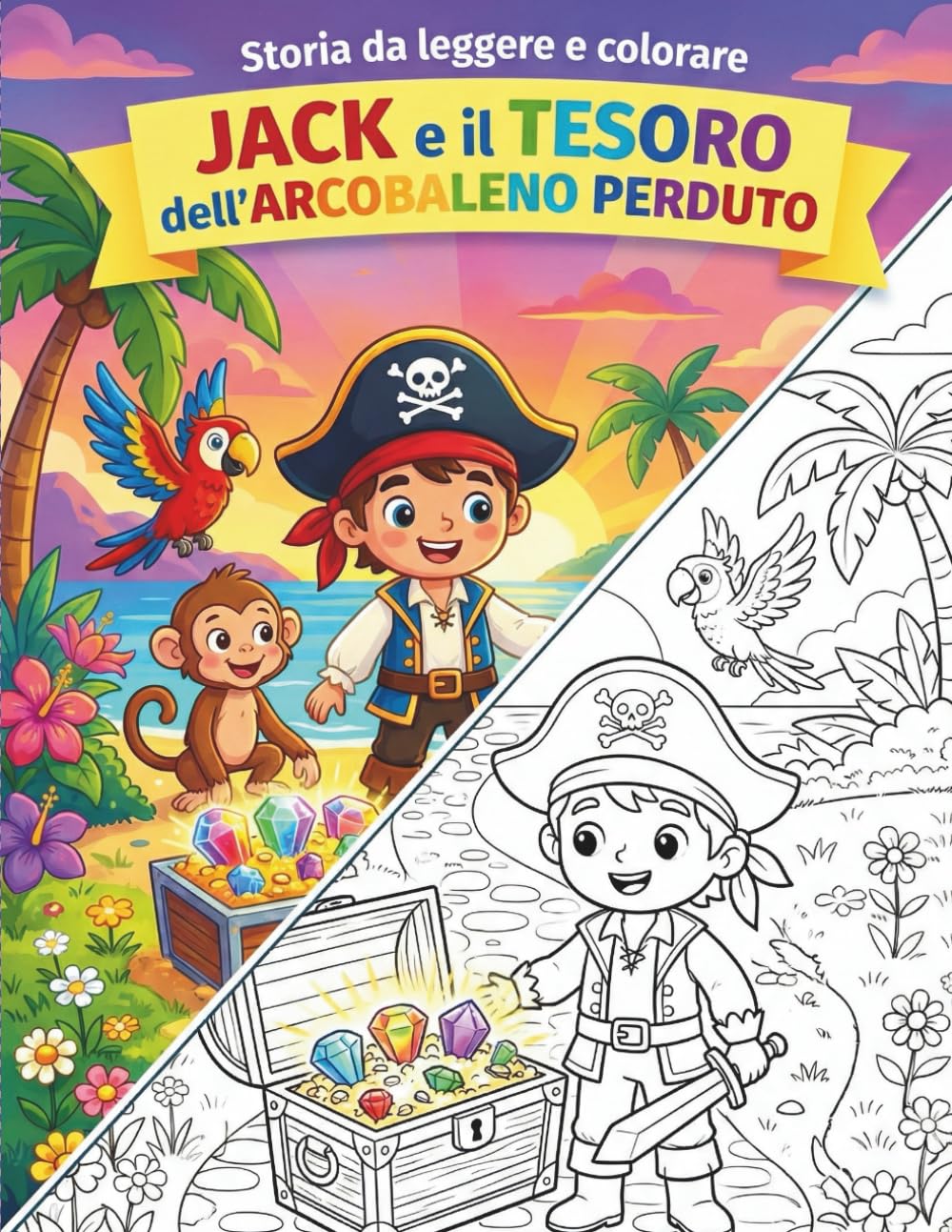 Jack e il Tesoro dell'Arcobaleno Perduto: Una storia da leggere e da colorare