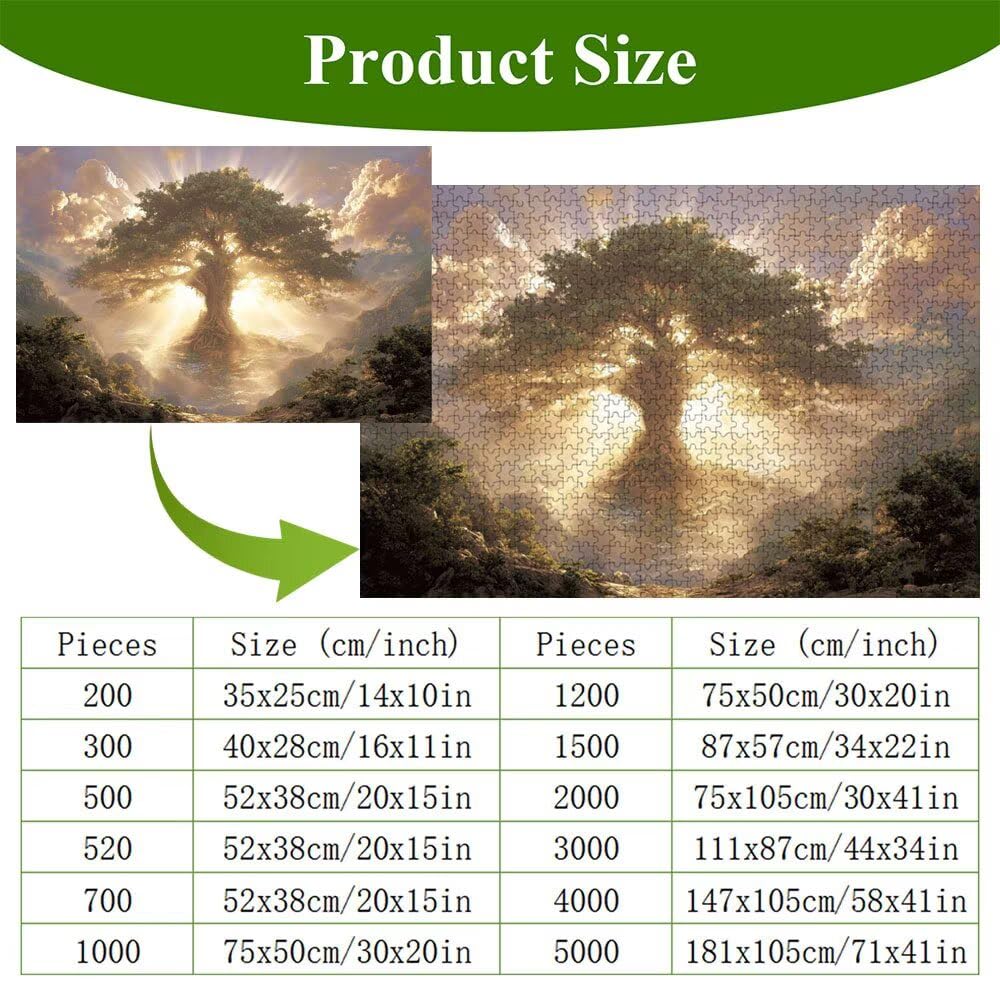 4000 Pezzi Puzzle Adulti - Albero & Tramonto - Fabbricazione in Legno Robusto (Forma Classica) - Decorazione Murale con Poster - Prodotto Riservato ad Adulti e 14 Anni in Su (147x105cm) P3#524