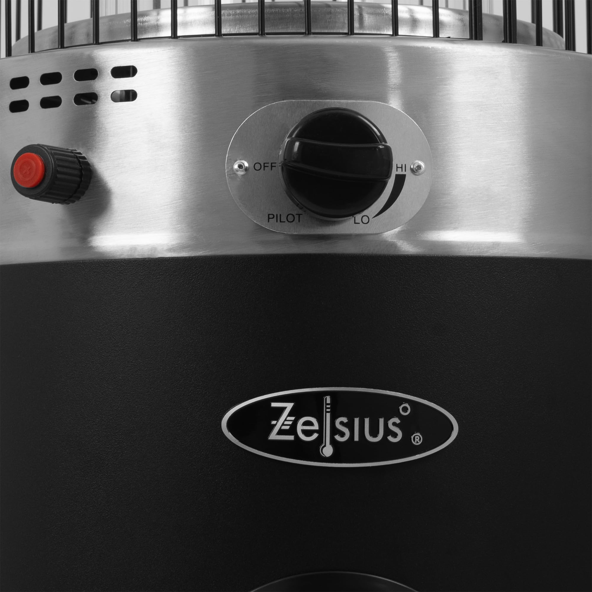 Zelsius Heizstrahler mit Glasröhre Davos 15 kW Schwarz | Ø 57 x (H) 174 cm | Spiralflammen-Heizstrahler, Terrassenheizstrahler, Heizpilz, Feuersäule Outdoor, Gasheizstrahler, Terrassenstrahler Gas