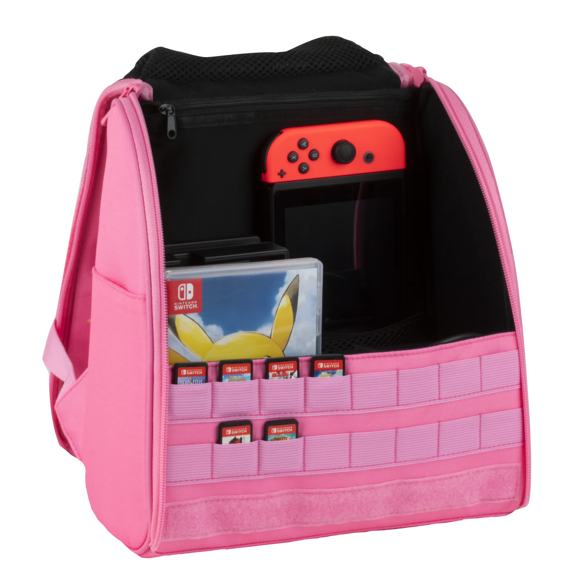 Konix Unik Sac à Dos de Protection et Transport Nintendo Switch, Switch Lite et Switch OLED - Rangement Console, Jeux et Accessoires - Motif Be Funky