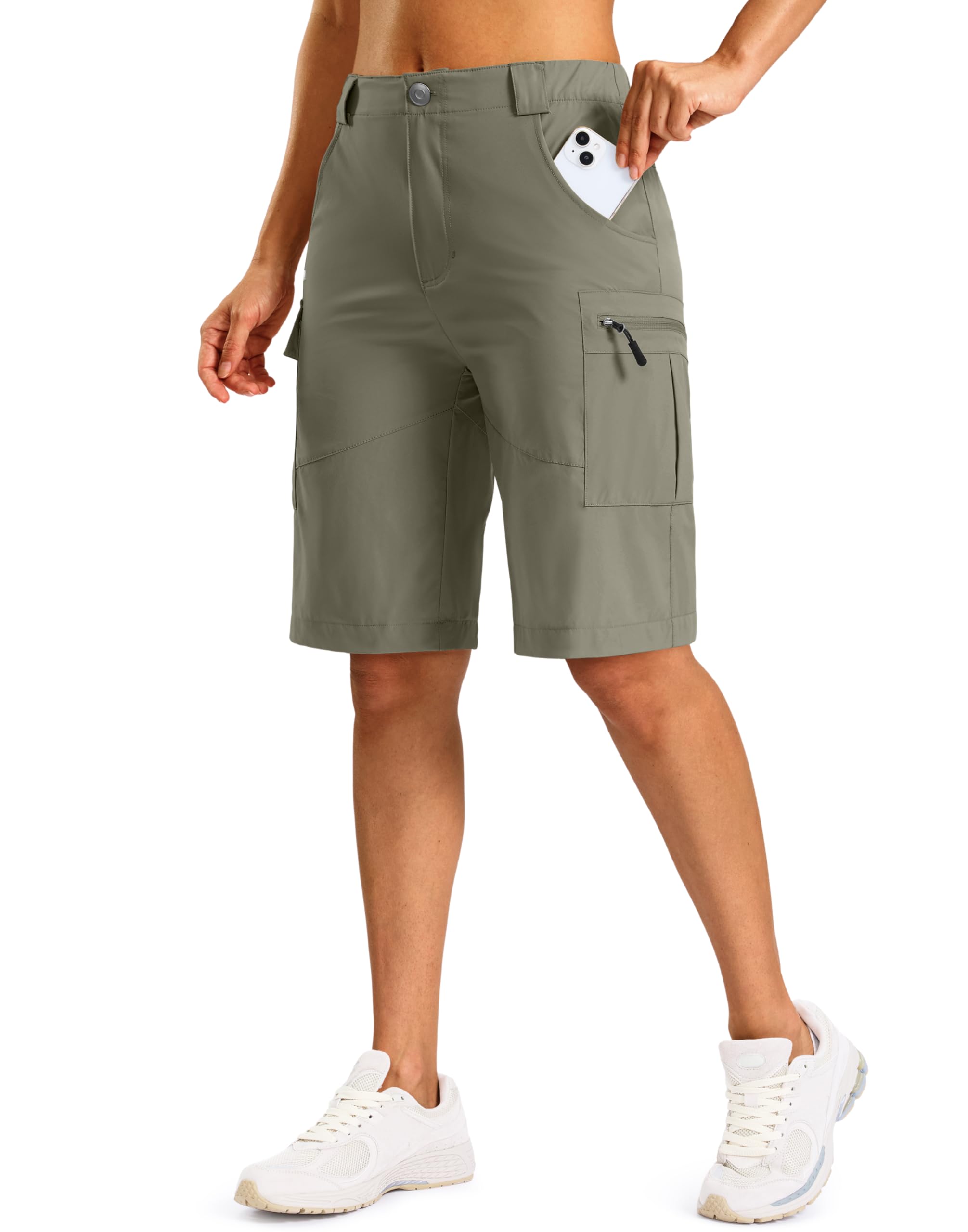 Viodia 7"/9"/11" Hiking Cargo Shorts for Women with Pockets | High Waisted, Quick Dry, Knee Length, Lightweight, Modest, Walking, Outdoor, Fishing, Traval, Casual, Summer