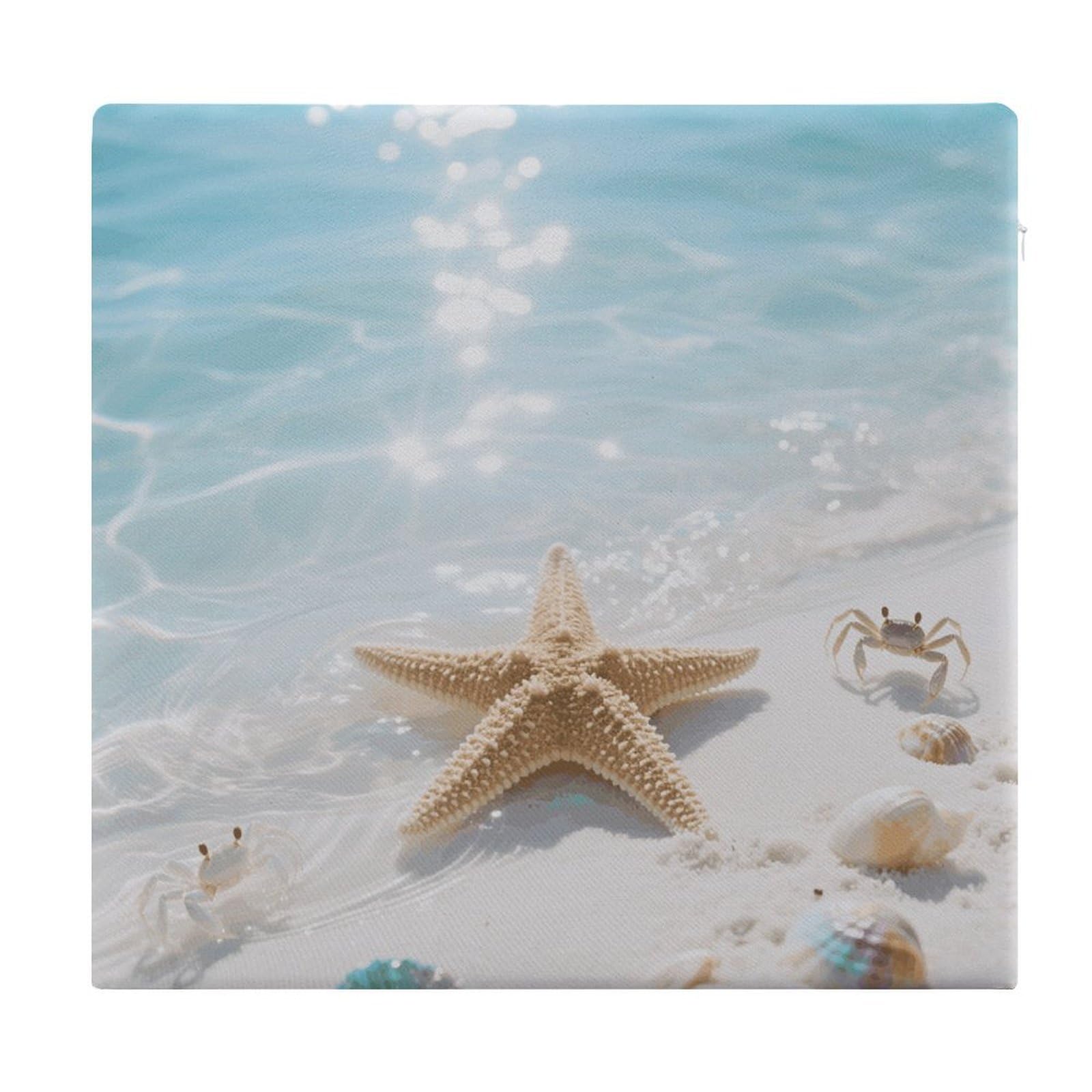 VstaDank Starfish Blue Ocean Cushions Memory Dining Chairs Cushion Non Slip Car Seat Cushions Indoo Dining Room Square Chair Pads with Zipper and Removable Cover Cushion