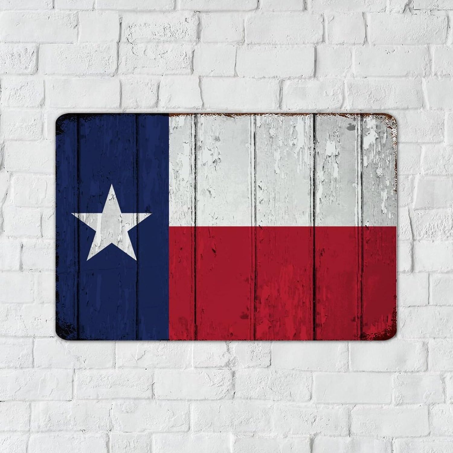 Autravelco Texas Country Metal Signs Rustic Cabin Signs State Pride Patriotic Flag Wall Decorations Tin Signs for Fence Garden Lounge 12x18 Inch
