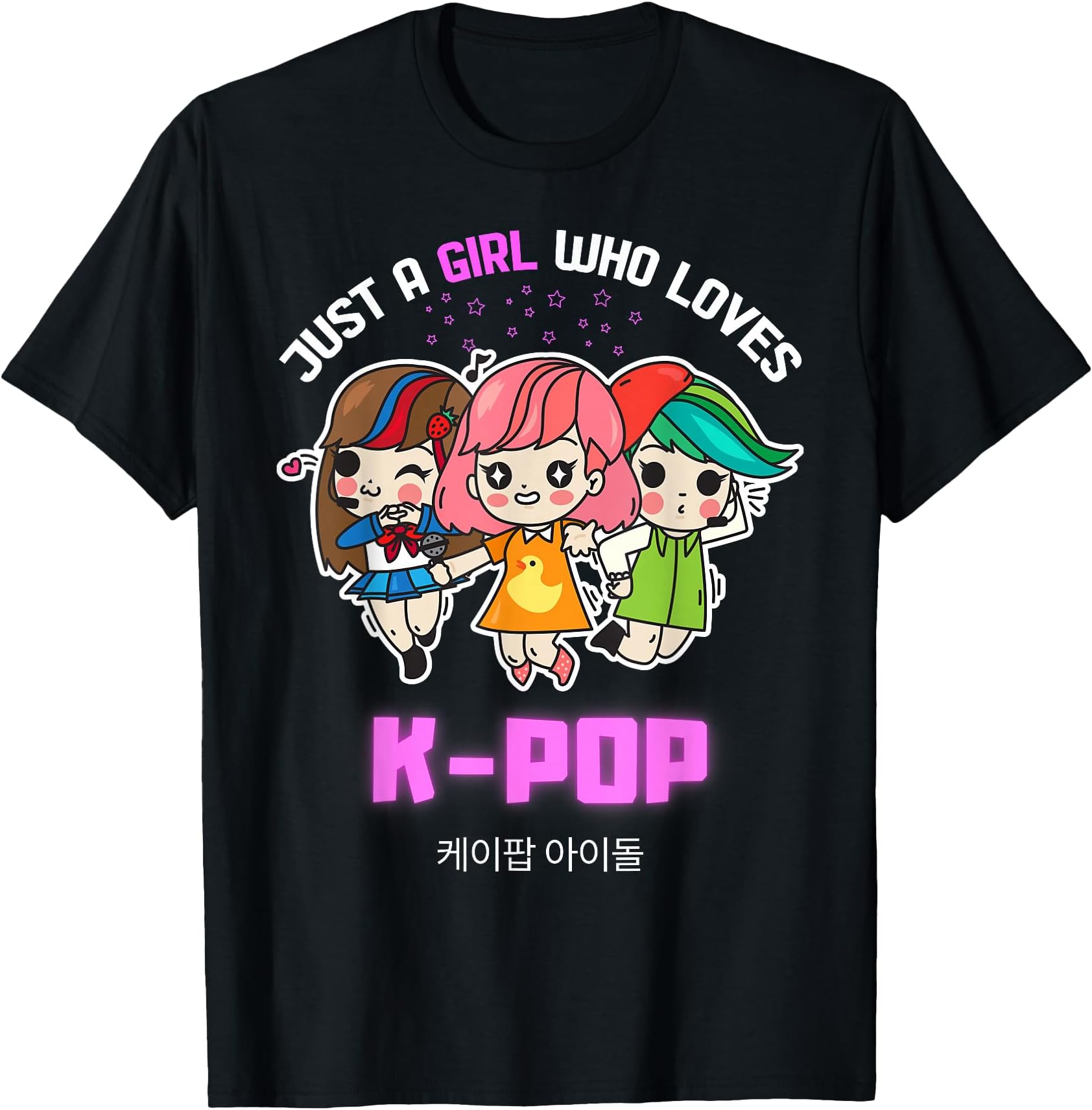 Just A Girl Who Loves K-Pop Gift for Teen Girls K-Pop Merch T-Shirt