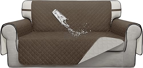 ISSUNTEX Funda de sofá doble protección 100% impermeable para sala de estar, funda de sofá para sofá de 2 plazas, protector reversible de muebles