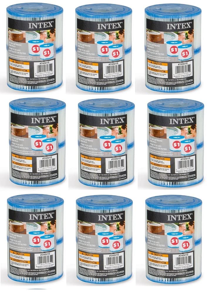 Intex 29011E PureSpa - Cartuchos de Repuesto para Filtro de bañera de hidromasaje Tipo S1 Easy Set (6 filtros), Azul y Blanco