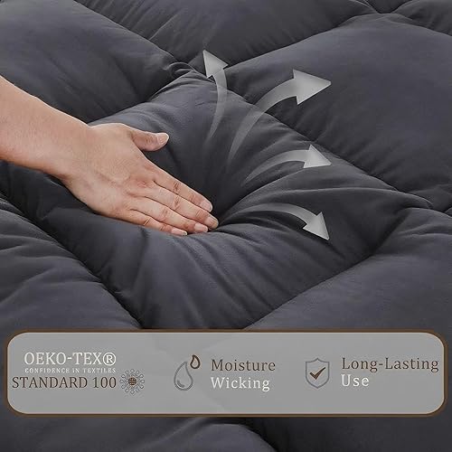 Miniatura 10 de Colchón de Suelo Japonés Plegable y Portátil Enrollable Colchón Futon de 3" Gris Tapete Tatami para Adultos y Niños, Espuma Viscoelástica Triturada