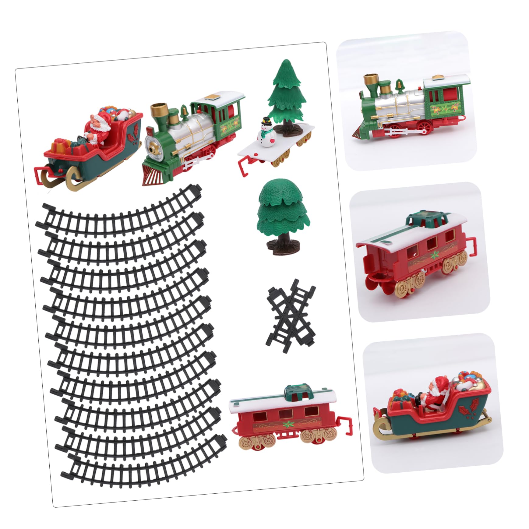 HEMOTON 2 Set Trenino Natalizio Elettrico Design Cartoon Divertente Sviluppo Manuale e Immaginativo Xmas Colori Casuali Colore Casuale