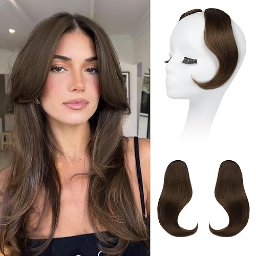 REECHO Face-Framing Classic Curtain Bangs Fringe Hairpieces for Women -