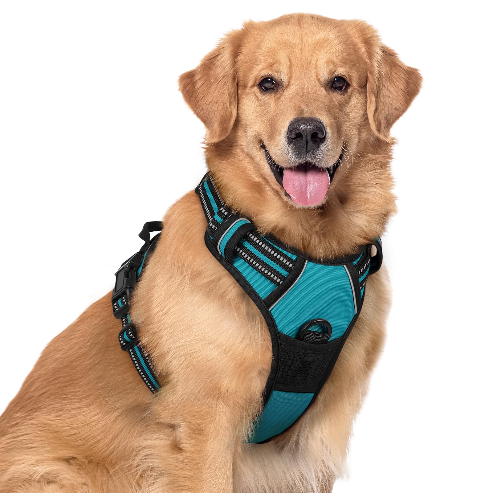 rabbitgoo Dog Harness No Pull with 2 Leash Clips, Adjustable Soft Padded, Reflective Oxford No Choke Pet Vest with Easy Control Handle for Large Dogs,