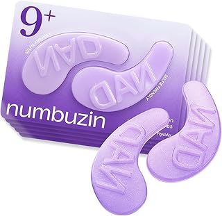 numbuzin No.9 Eye Patches, NAD+ Collagen Gel Eye Masks with Peptides, Caffeine & Niacinamide, Cooling Under Eye Patches for Puffy Eyes & Eyebags, Stocking Stuffers, 5 Pairs (10 Patches)