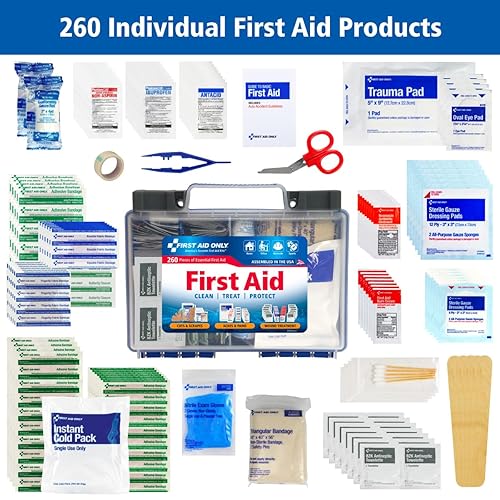 Miniatura 3 de First Aid Only 91248 Kit de primeros auxilios de emergencia multiusos para 50 personas que cumple con la OSHA para el hogar, el trabajo y los
