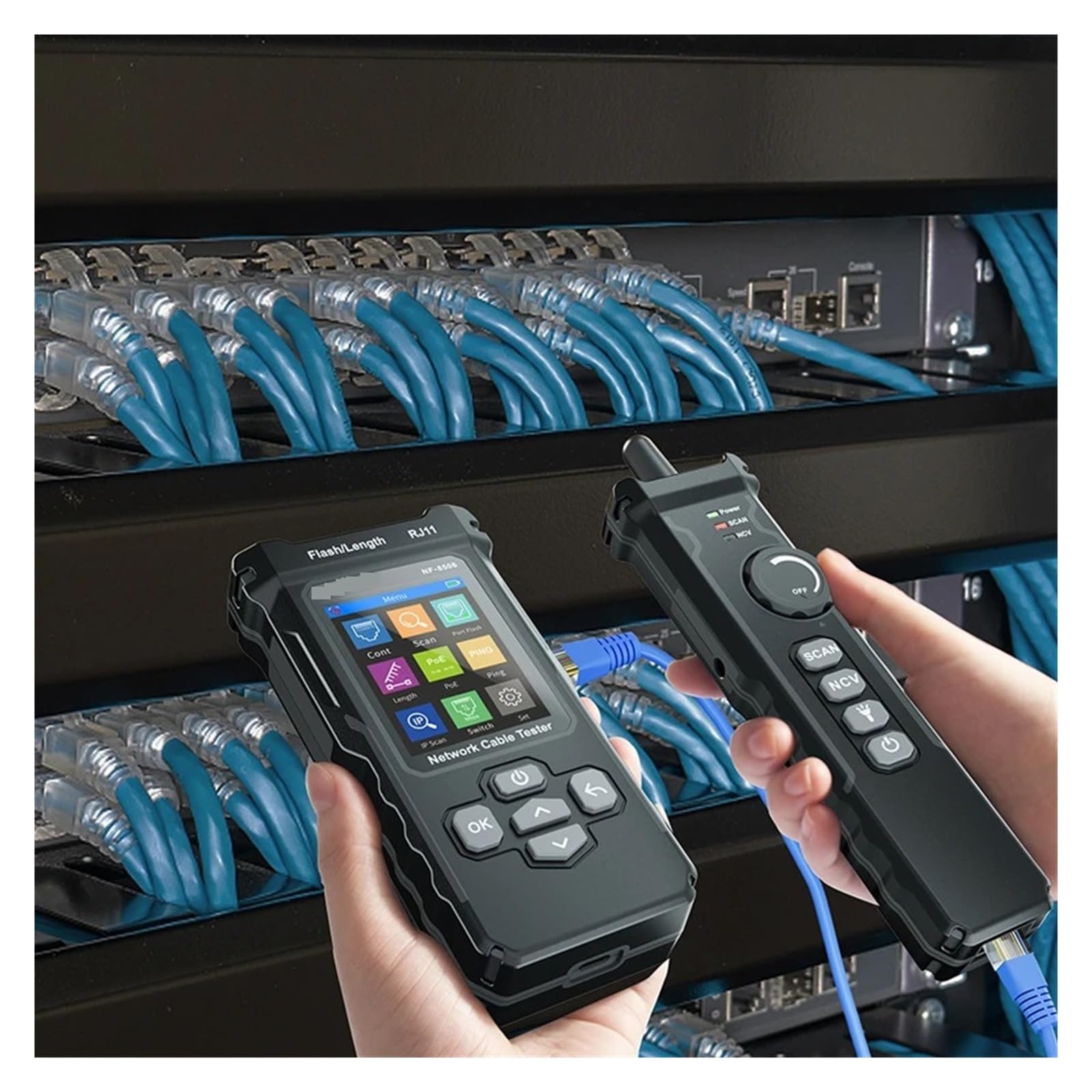 Probador De Cable Ethernet Multifunción NF 8506, Escaneo IP, Prueba Ping Poe, Continuidad, Rastreador Red Diagnósticos Rápidos Precisos