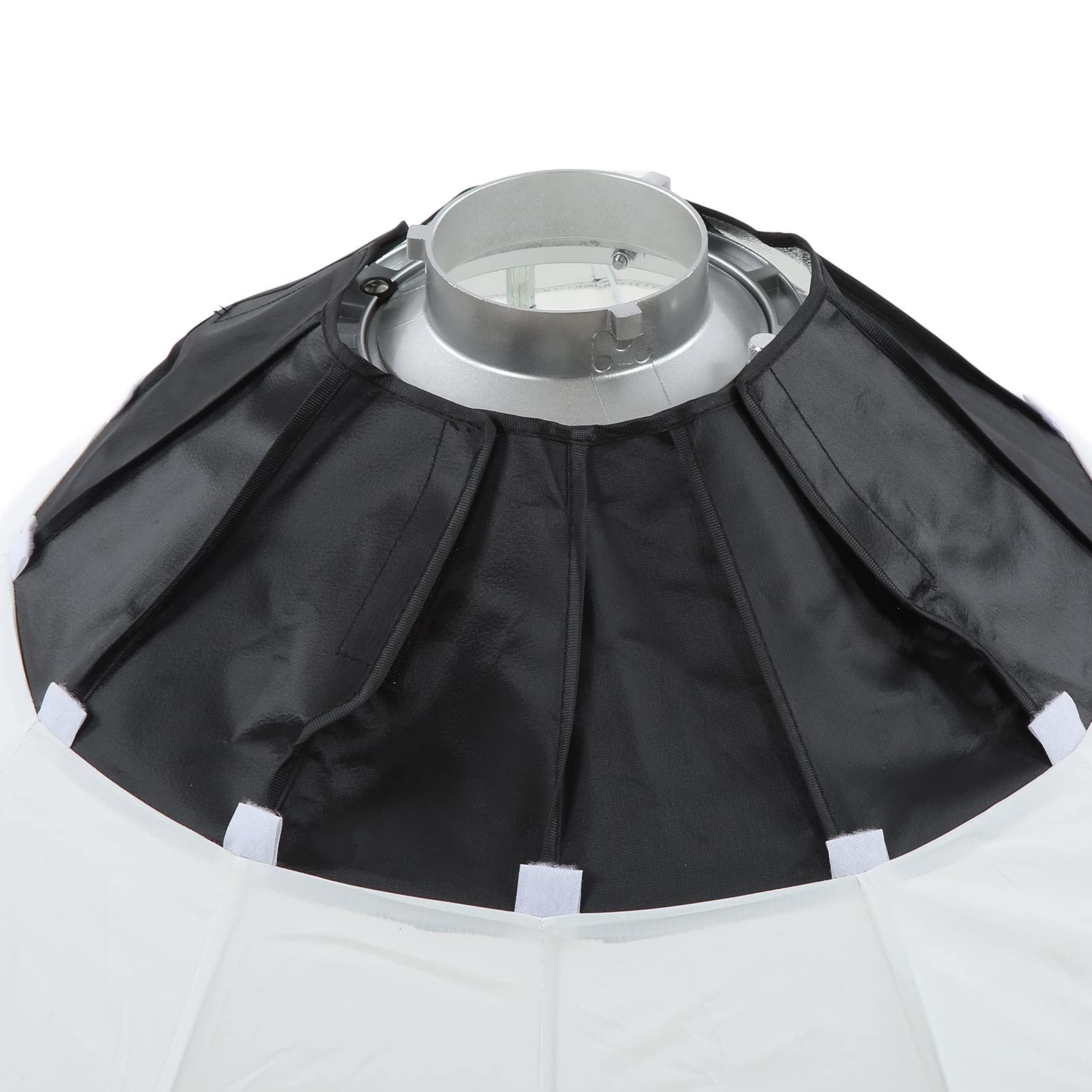 Denash Składana Latarnia Softbox do Mocowania Bowensa 360° Miękkie Oświetlenie Fotograficzne Softbox Sferyczny Przenośne Oświetlenie Miękkie Pudełko z ramą ze Stopu Aluminium do T (65cm)