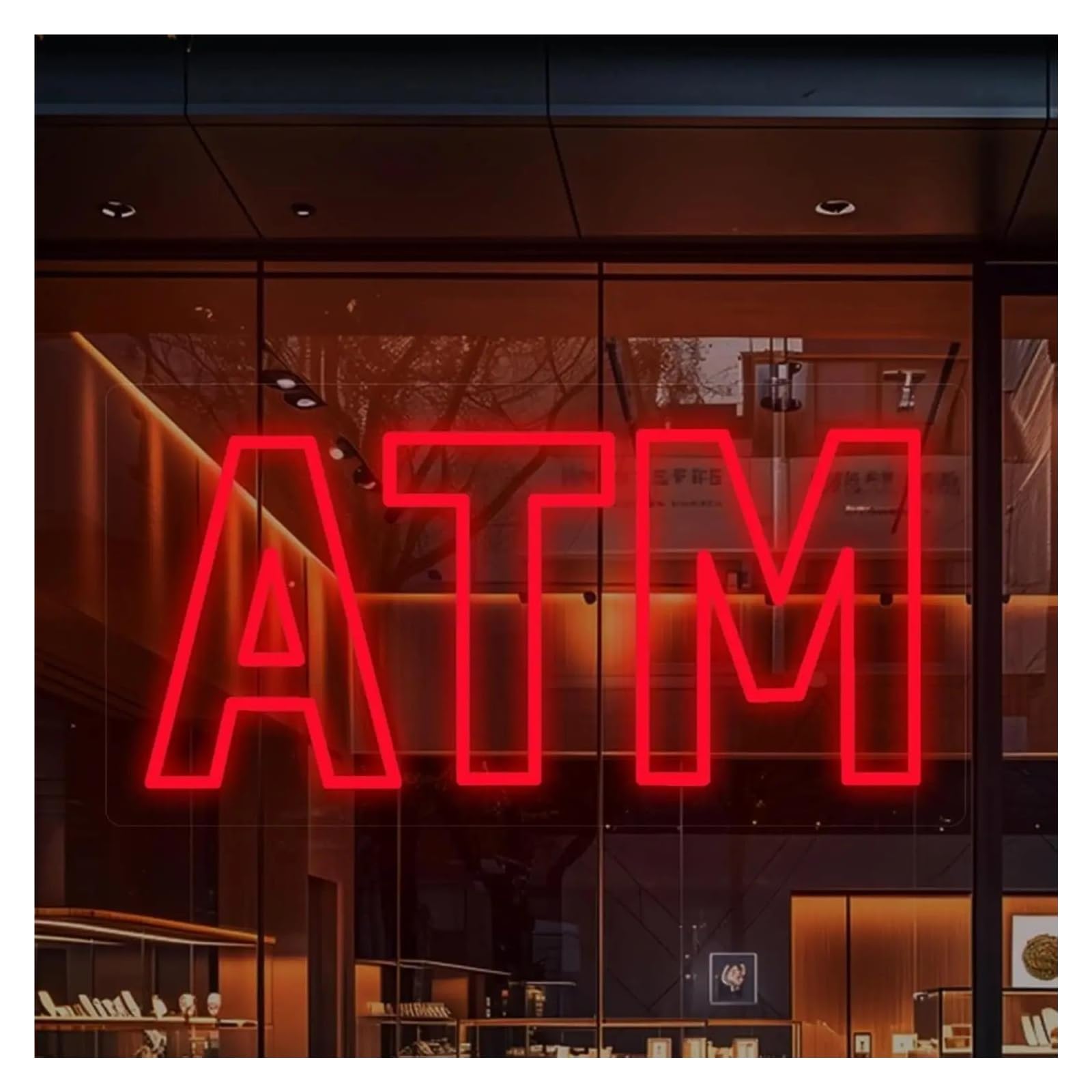 XENITE Hanging Art Neon Signs ATM Neon Sign USB Dimmable LED Light for Business Signboard Display Billboard Grand Opening Decor Night Lamp 40.6cmx20.9cm
