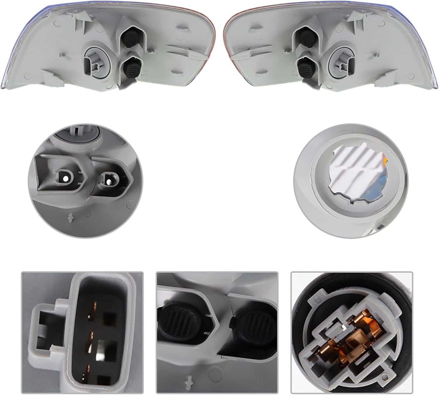 Replacement for Toyota Corolla 1998-2000 Headlight Assembly Corner Parking Signal Lights Projector Left and Right Side Pair