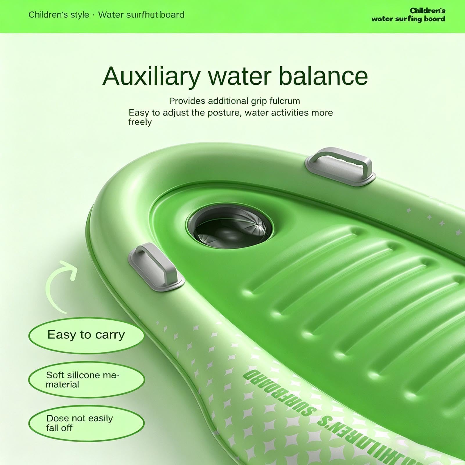 Aufblasbare – Swim Board | Lightweight Floating Inflatable Surfboard mit Handgriffen, für Pool Lake Water Surfing Sports Games Family Time Travel Trip Sports Activities