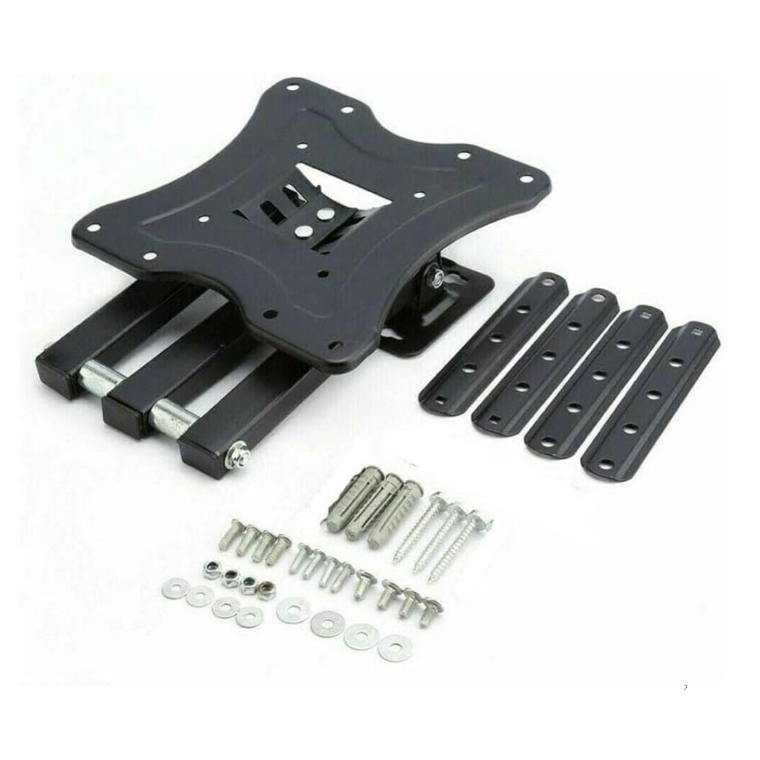 YASTA Supporto Tv Parete per 14-55 Pollici Staffa TV Led Oled Braccio per Monitor a Muro a 2 Snodi Orientabile ed Estensibile VESA 75x75 100x100 200x200 300x300 400x400