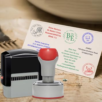 Custom Stamp Personalised Address Stamps for Business Customised Self-Inking Rubber Stamp with Name Date Signature Return Address