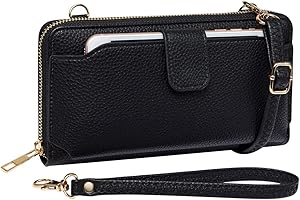Womens Wristlet Wallet Purse Crossbody Cellphone Handbag with RFID Wristlet Strap