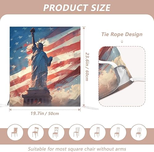 Miniatura 3 de 4th of July Independence Day White Liberty Decorative Covers for Chairs for Dining Room Chairs Soft Waterproof Chair Covers for Dining Chairs