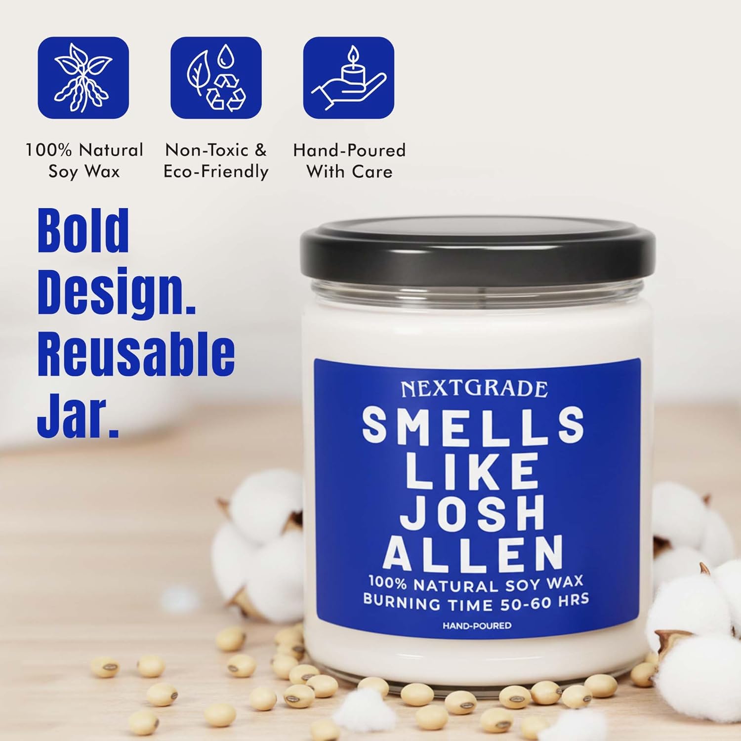 Smells Like Josh Candle – Football Inspired Scented Candle – Gift for Football Fans, Home Decor, Man Cave, Game Day Essential - Image 2