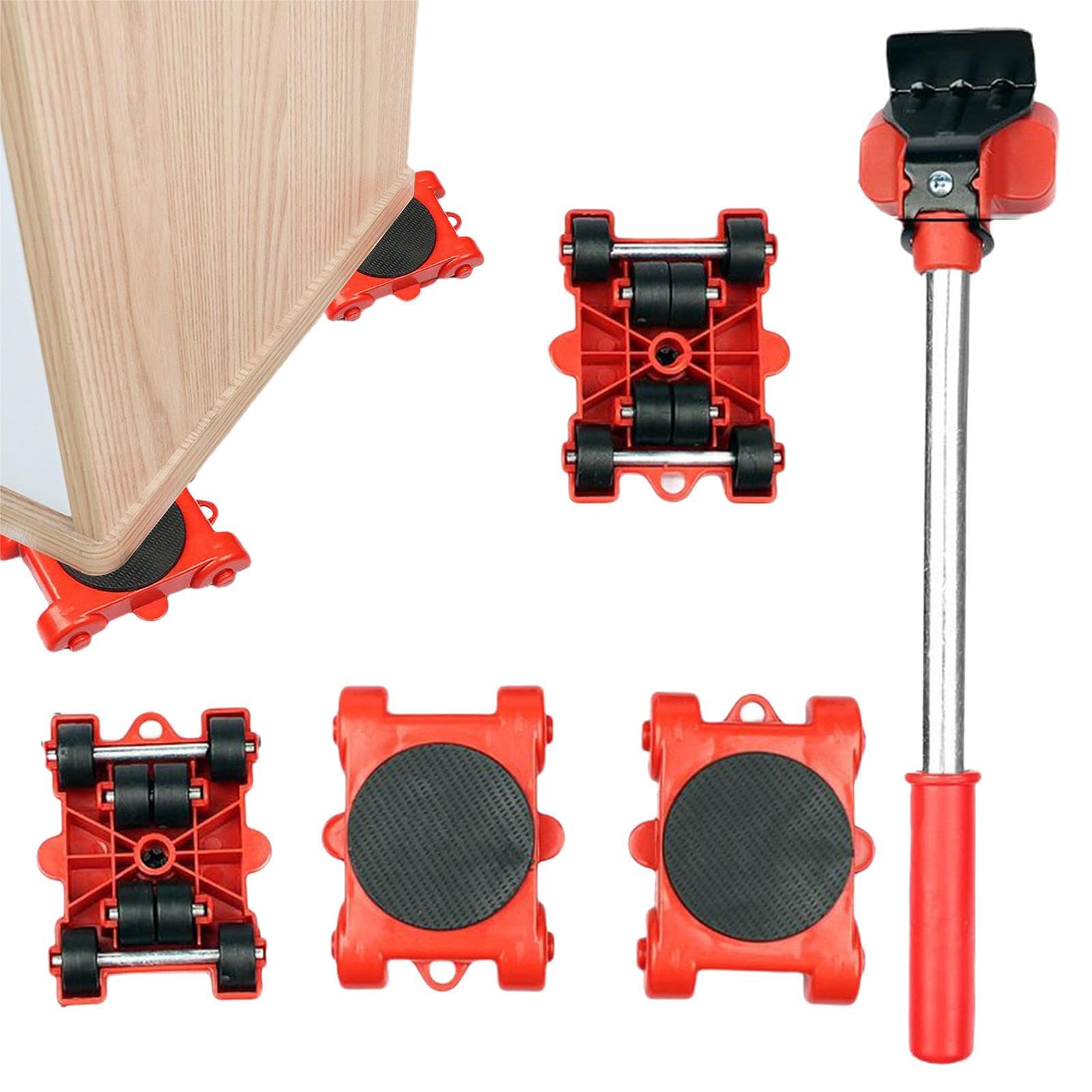 Furniture | 4 Wheel Rollers and Height Lifting Bar | Furniture Riser Kit for 150kg/330lbs Couches Sofas Cupboards Closets