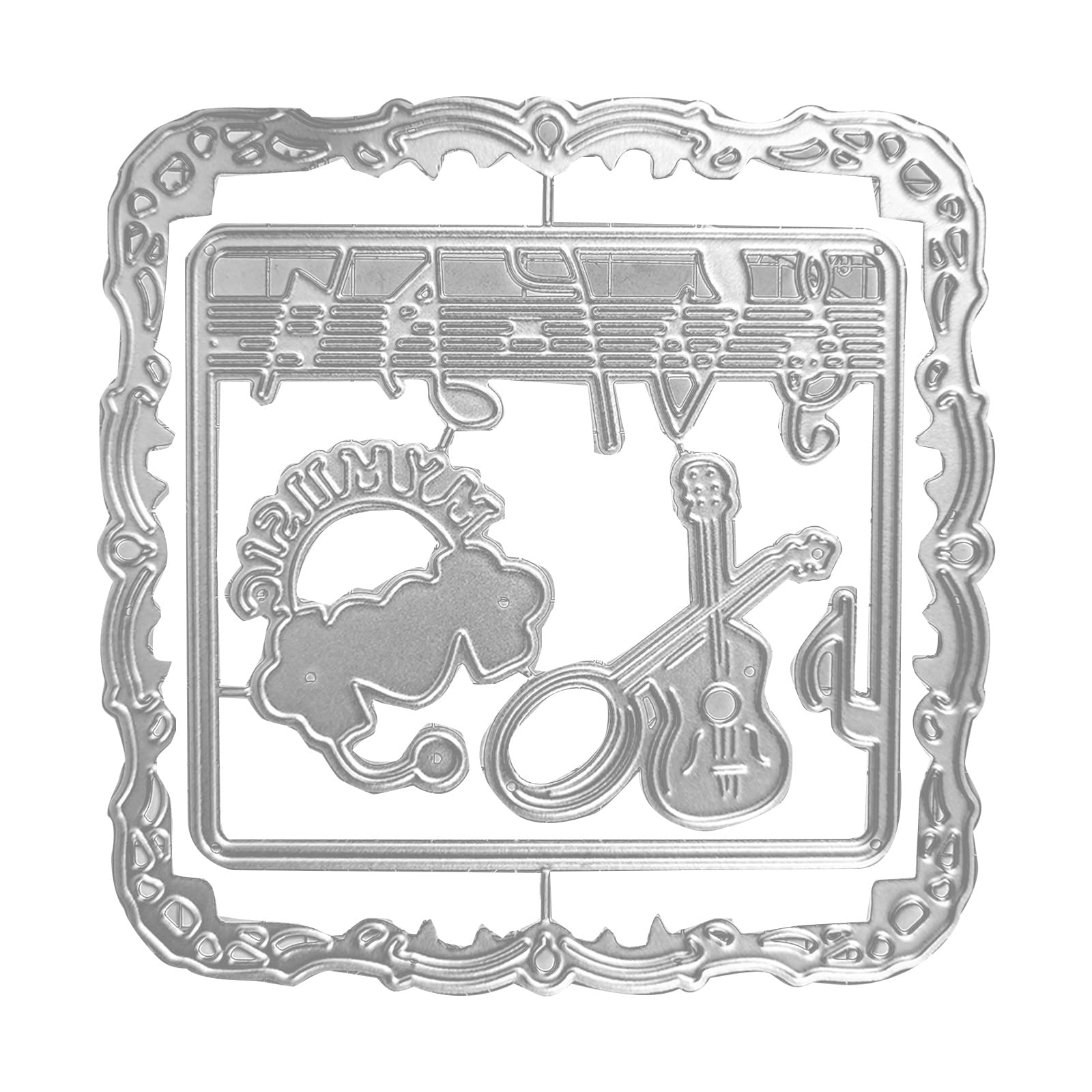 Buxuaaaa Musical Instrument Metal Cutting Dies Stamps Template Mold Stencils for Embossing Scrapbooking Decoration Metal Cutting Dies