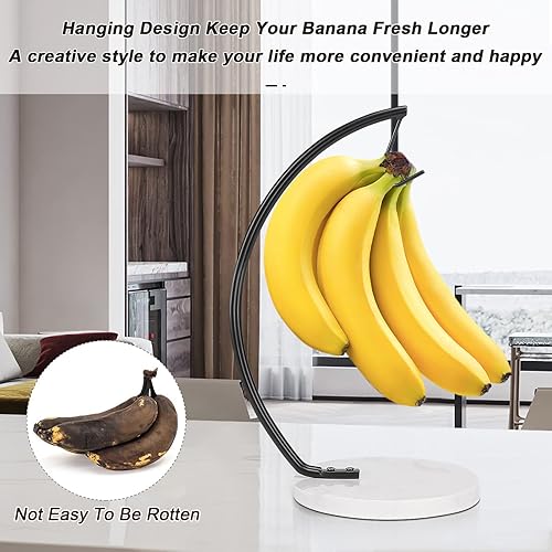 Miniatura 5 de Servilletero + soporte de plátano de un solo gancho con base de mármol, dispensador de papel de seda independiente moderno de metal y organizador de