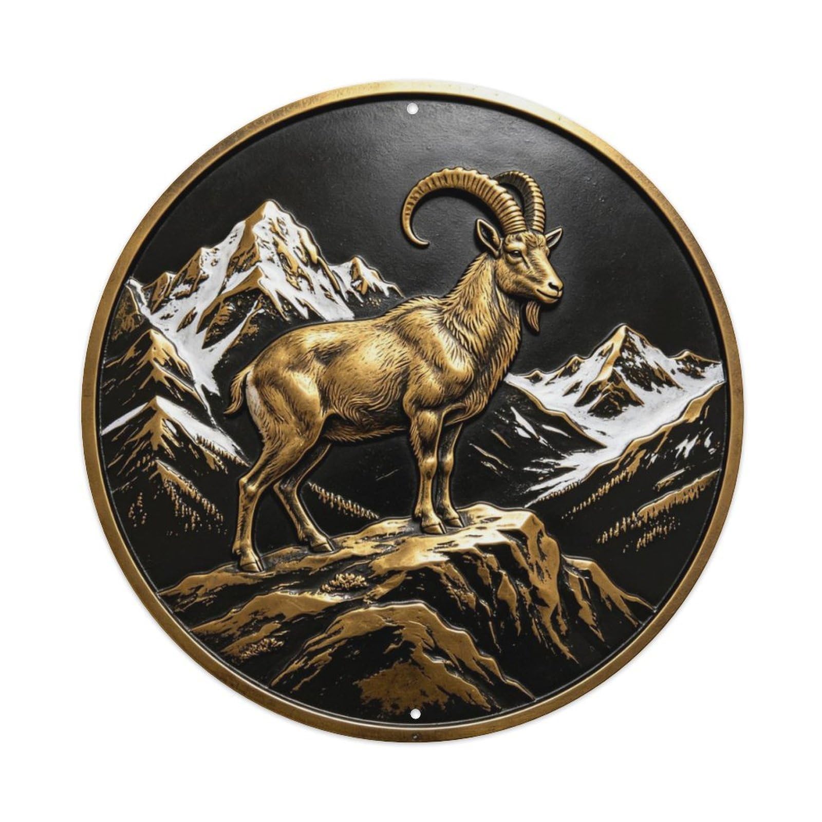Wild Mountain Goat Metal Tin Sign Plaque
