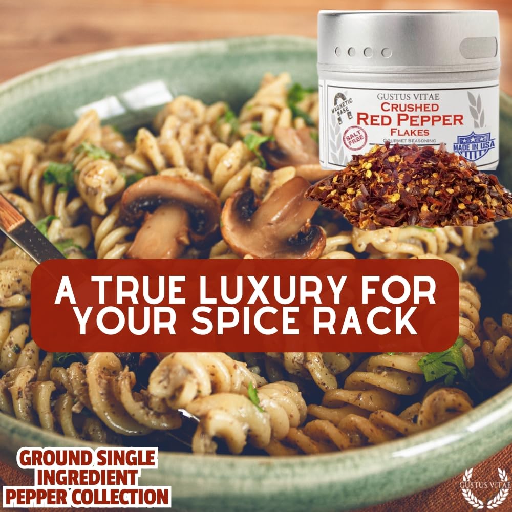 Ground Single Ingredient Pepper Collection | Authentic Small Batch | Chipotle, Cayenne, California Chili, Crushed Red Peppers, Paprika, Ancho | 6 Gourmet All Natural Peppers | Hand Packed, Non GMO | Sustainably Sourced, Made in USA | Artisanal Spice Blends, Marinades, and Rubs | Gustus Vitae | All Occasion Gift