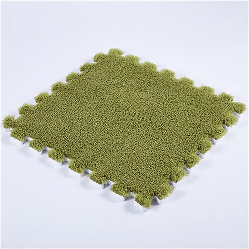 Tapete de espuma de rompecabezas de felpa de 16 piezas, azulejos cuadrados entrelazados esponjosos, tapetes suaves para escalar, alfombra de área