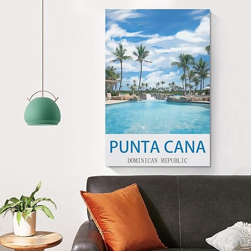 Miniatura 4 de HeyBox Punta Cana - Póster de viaje vintage de República Dominicana, 12 x 18 pulgadas, impresiones en lienzo, pinturas artísticas de pared para