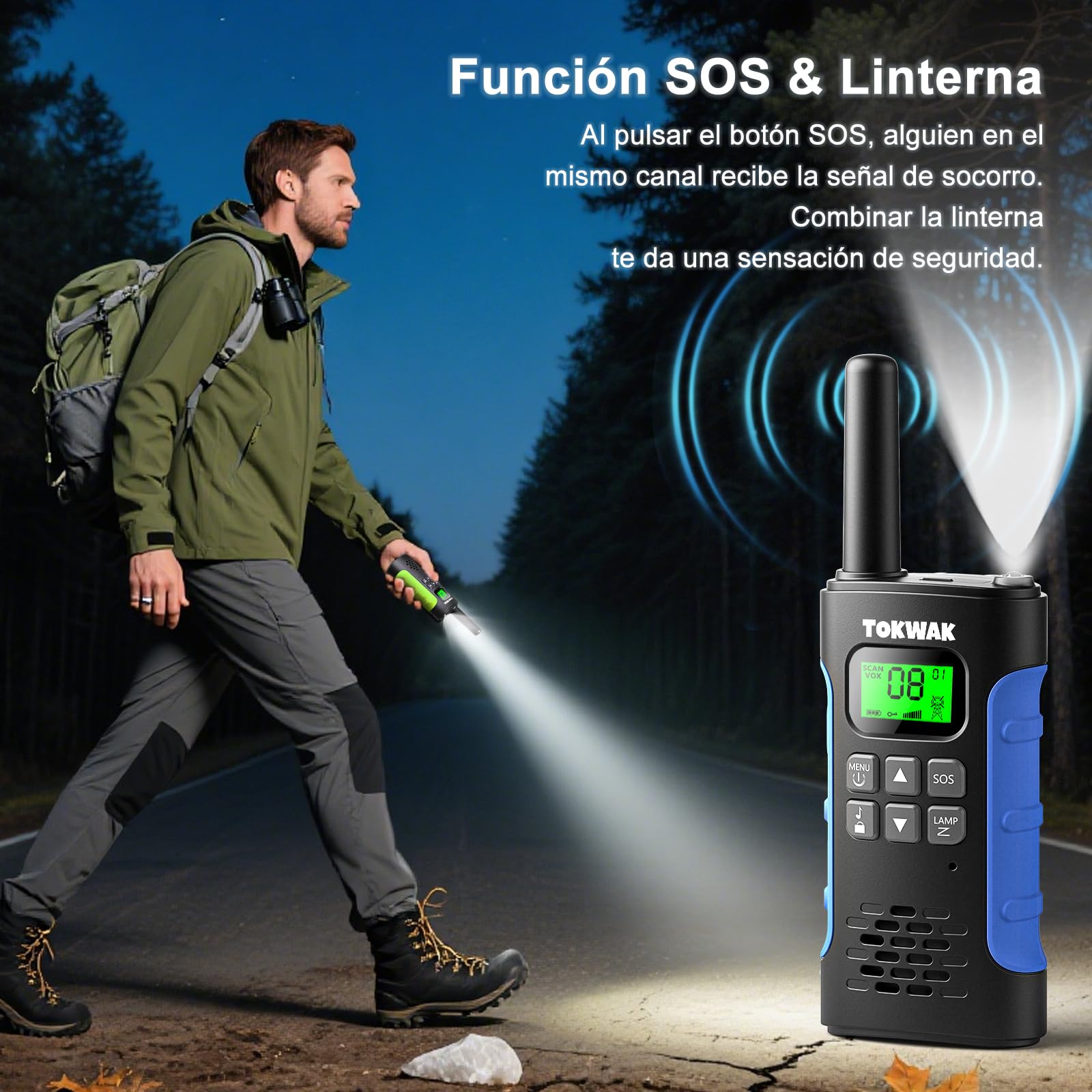 Walkie Talkies Recargable con Batería, 4pcs Walkie Talkie para Niños Adultos, VOX y Linterna, Walkie-Talkie Largo Alcance 3KM, 16 Canales Walky Talky para Exteriores Camping Senderismo