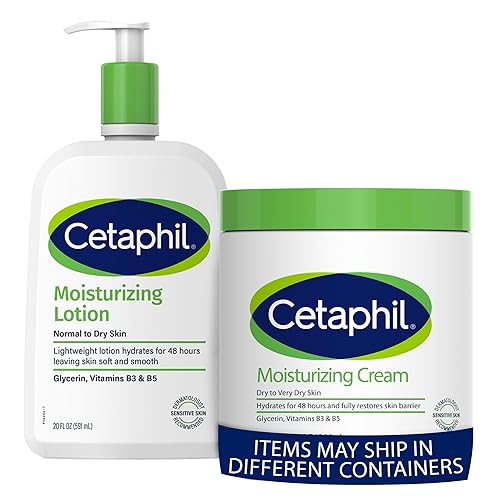 Cetaphil Hidratantes corporales: crema hidratante y loción para pieles secas y sensibles (20 onzas)