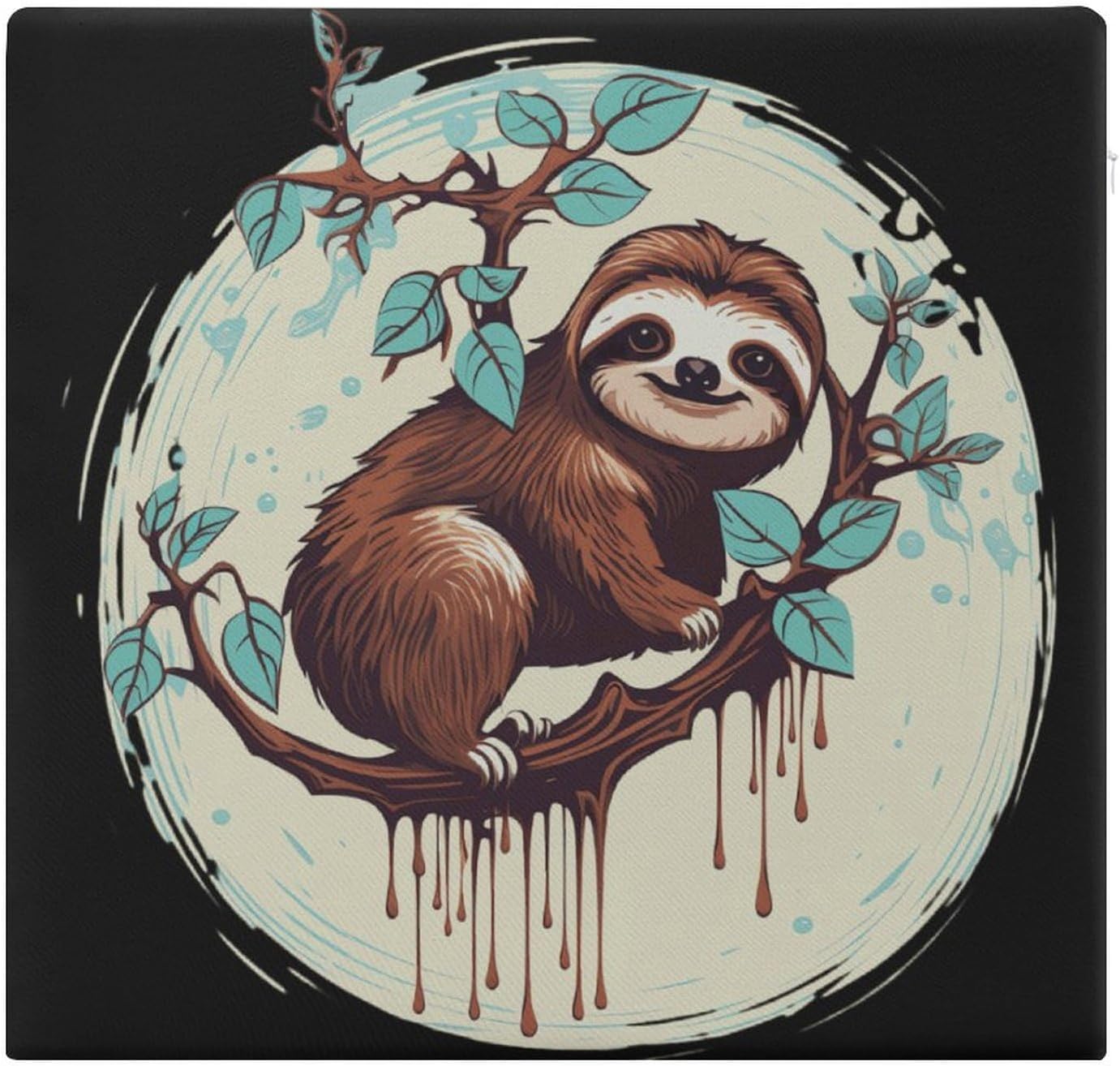 Sloth Floor Pillow Meditation Yoga Cushion Square Chair Cushion Pillows Seating for Adults