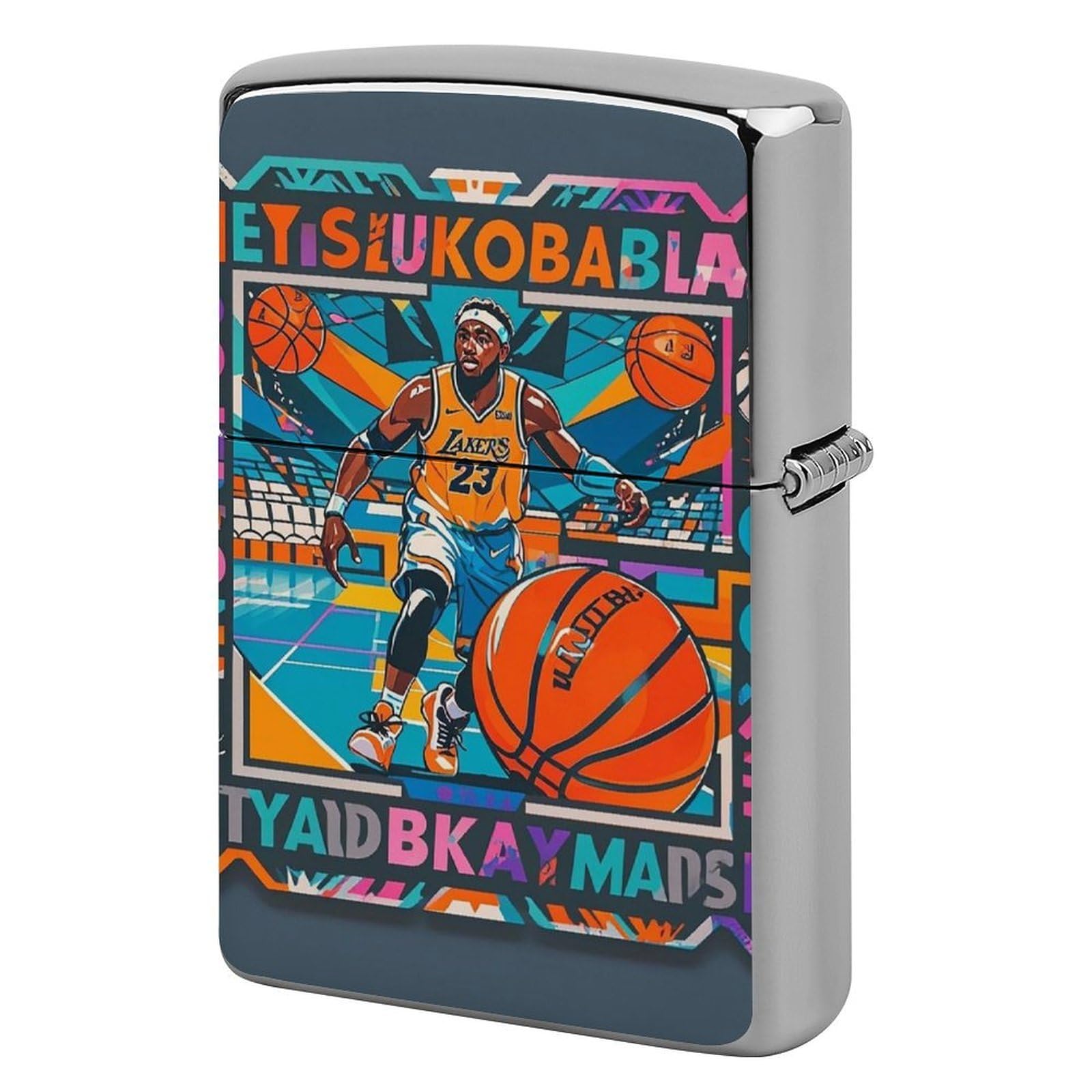 Cool Basketball Theme Lighter Case for Men, Personalized Lighter Cover for Valentine's Day Gifts, Flip-Top Lighters Shell for Outdoor, Portable Lighters Protective Sleeve