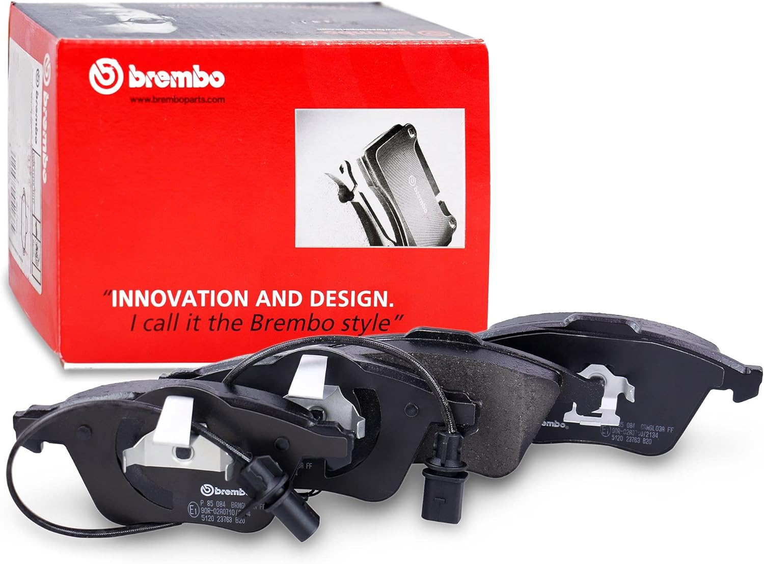 Brembo P85084 Low-Met Front Disc Brake Pad Set AUDI/AUDI (FAW)/SEAT OE# 8E0698151L