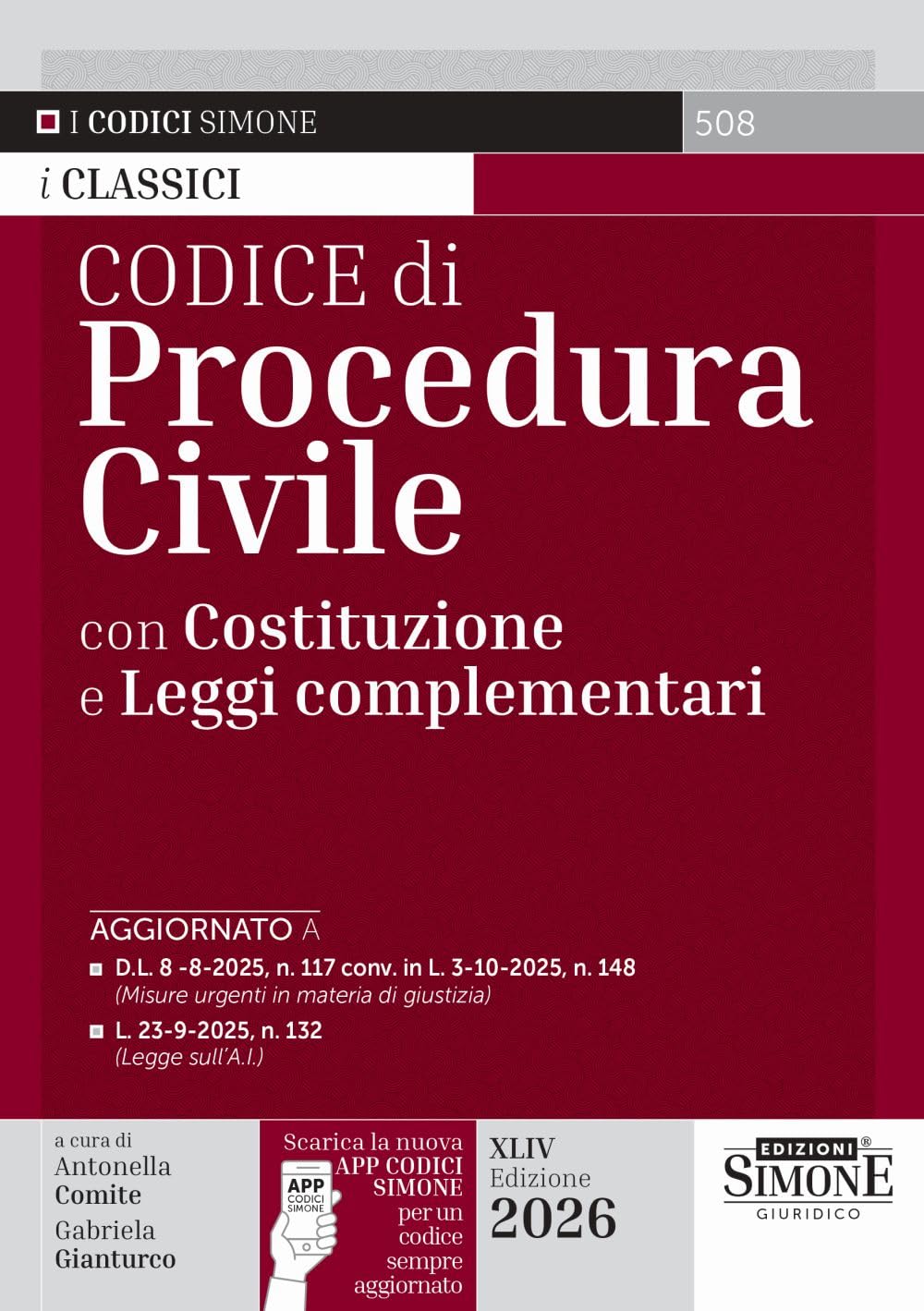 Codice Di Procedura Civile Con Costituzione E Leggi Complementari. Con La Nuova App Codici Simone Per Un Codice Sempre Aggiornato - 4