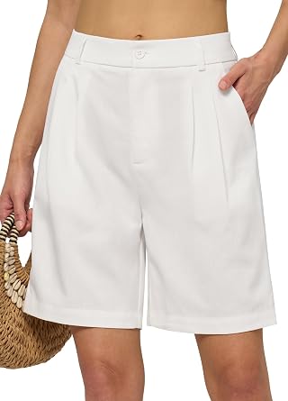 Willit Womens Linen Shorts Wide Leg