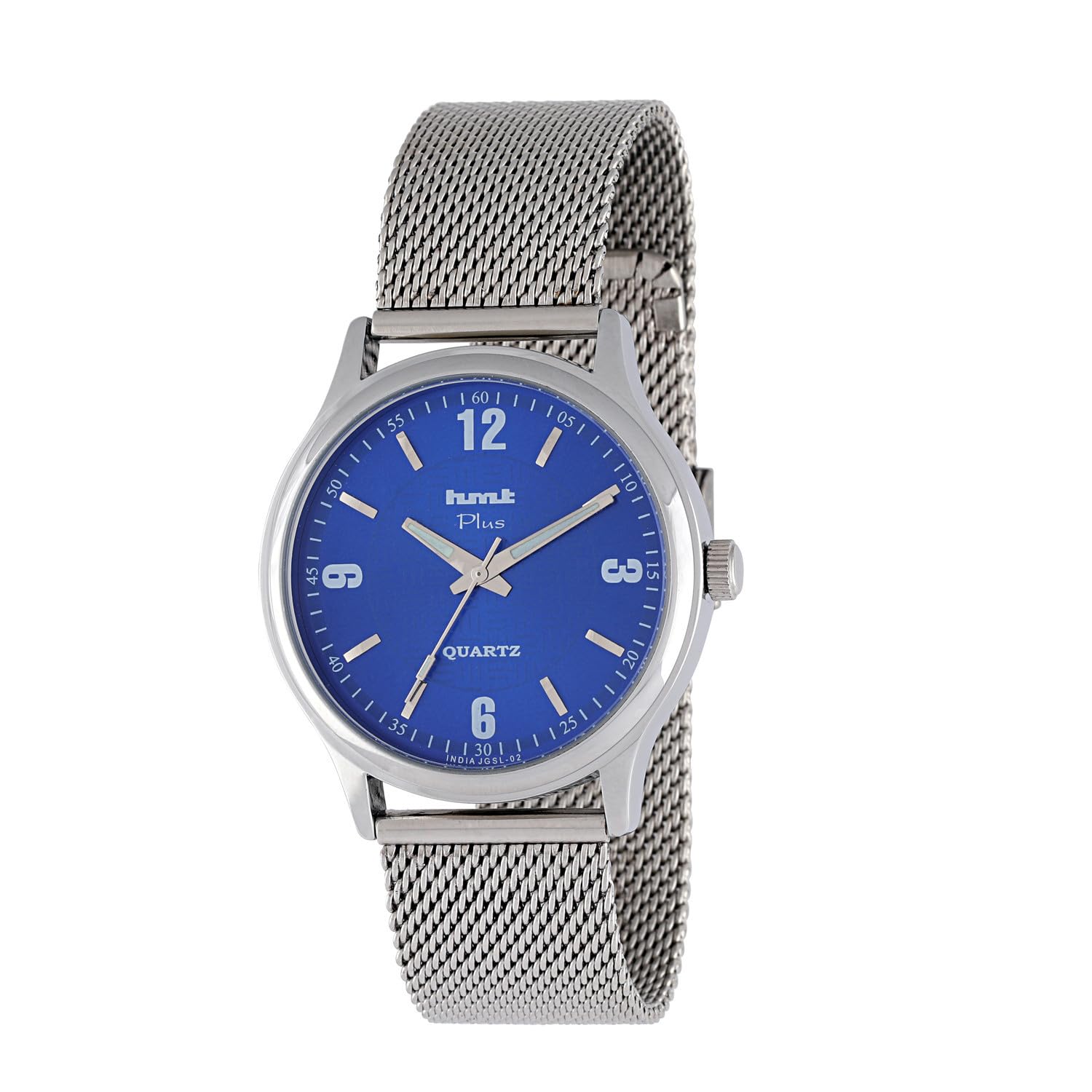 HMTPlus JGSS 02 (4 Arabic) Blue Color Analogue Watch For Men Year  Manufacturer Warranty Water Resistant