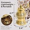 Sozen Molinillo de Pimienta Manual de Latón Estambul 4.7 Pulgadas – Molinillo Turco Hecho a Mano, Molinillo de Especias de Muela Cónica, Molinillo Portátil de Manivela para Sal, Granos de Pimienta y Otras Especias con Decoración de Latón Duradero 5