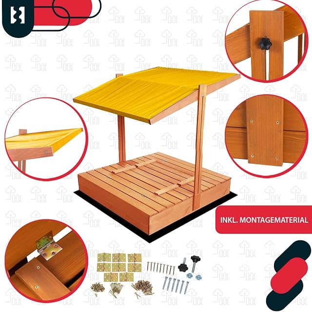 Foto 5 de 8 de KOTARBAU® Arenero Infantil, Madera, 120 x 120 cm