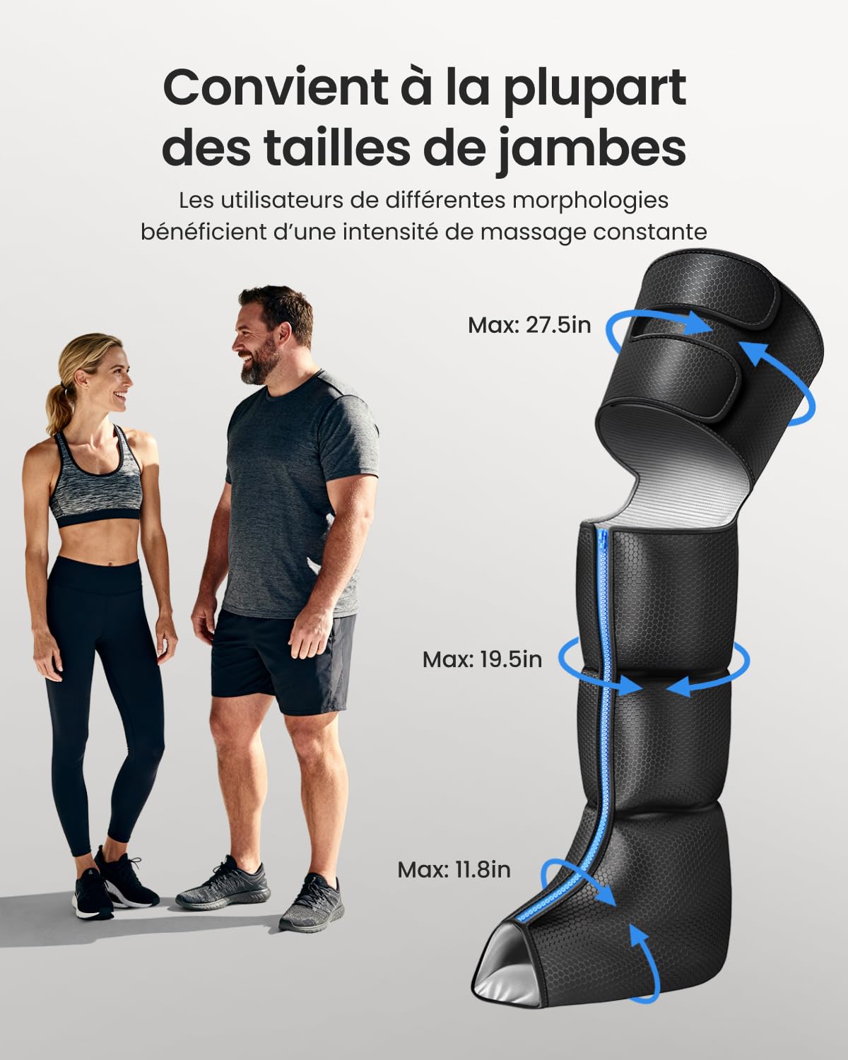 RENPHO Chauffage Bottes Pressothérapie Jambes, Massage Jambes Complet à 360° des Mollets et des Cuisses, 5 Intensités & 6 Modes de Massage, Conçu pour Les Athlètes, Cadeau Fête des Mères, Cadeau Femme