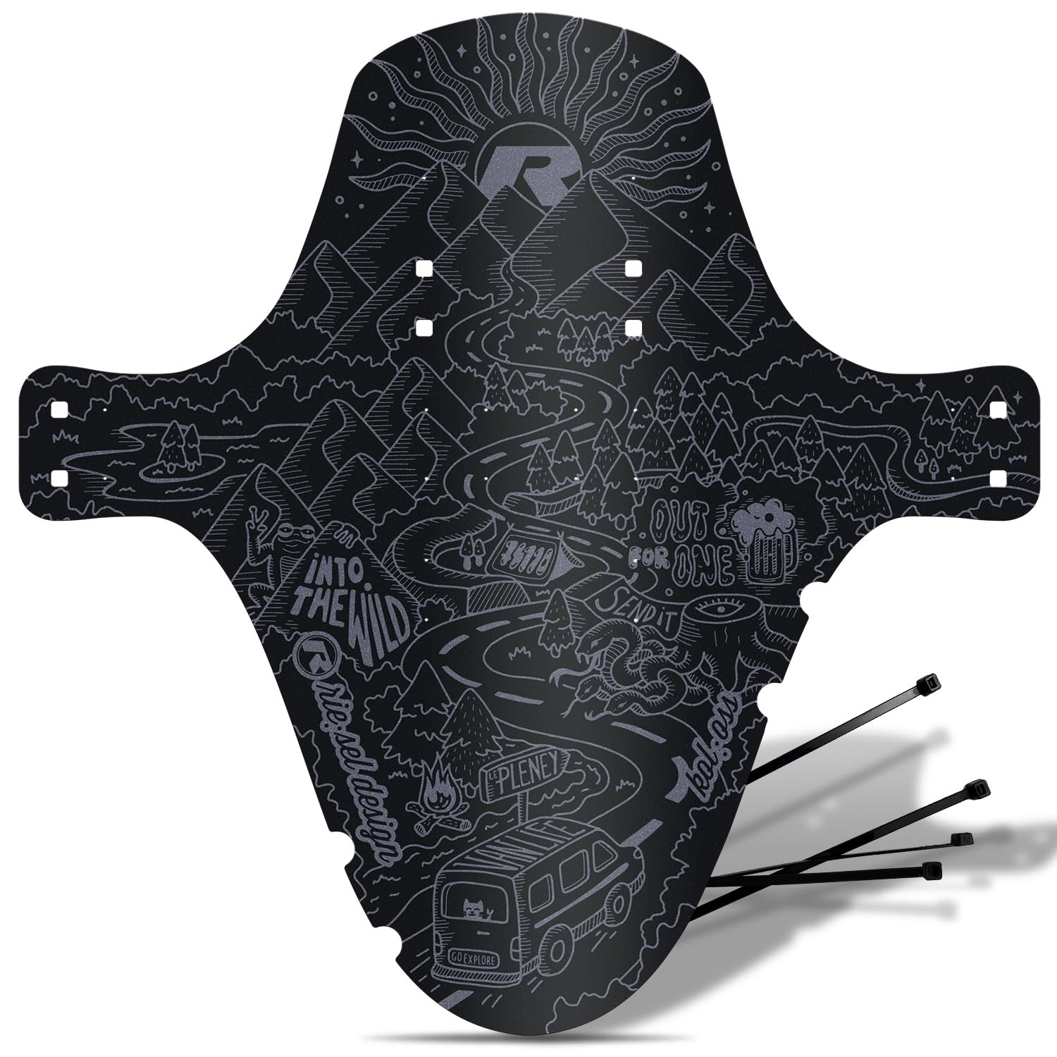 Riesel Design - MTB Fahrrad Set - Schutzblech vorn und Rahmenschutzfolie | Fahrrad Schutzblech inklusive Kabelbinder und extra robuste Schutzfolie für Ober-, Unter- und Sitzrohr