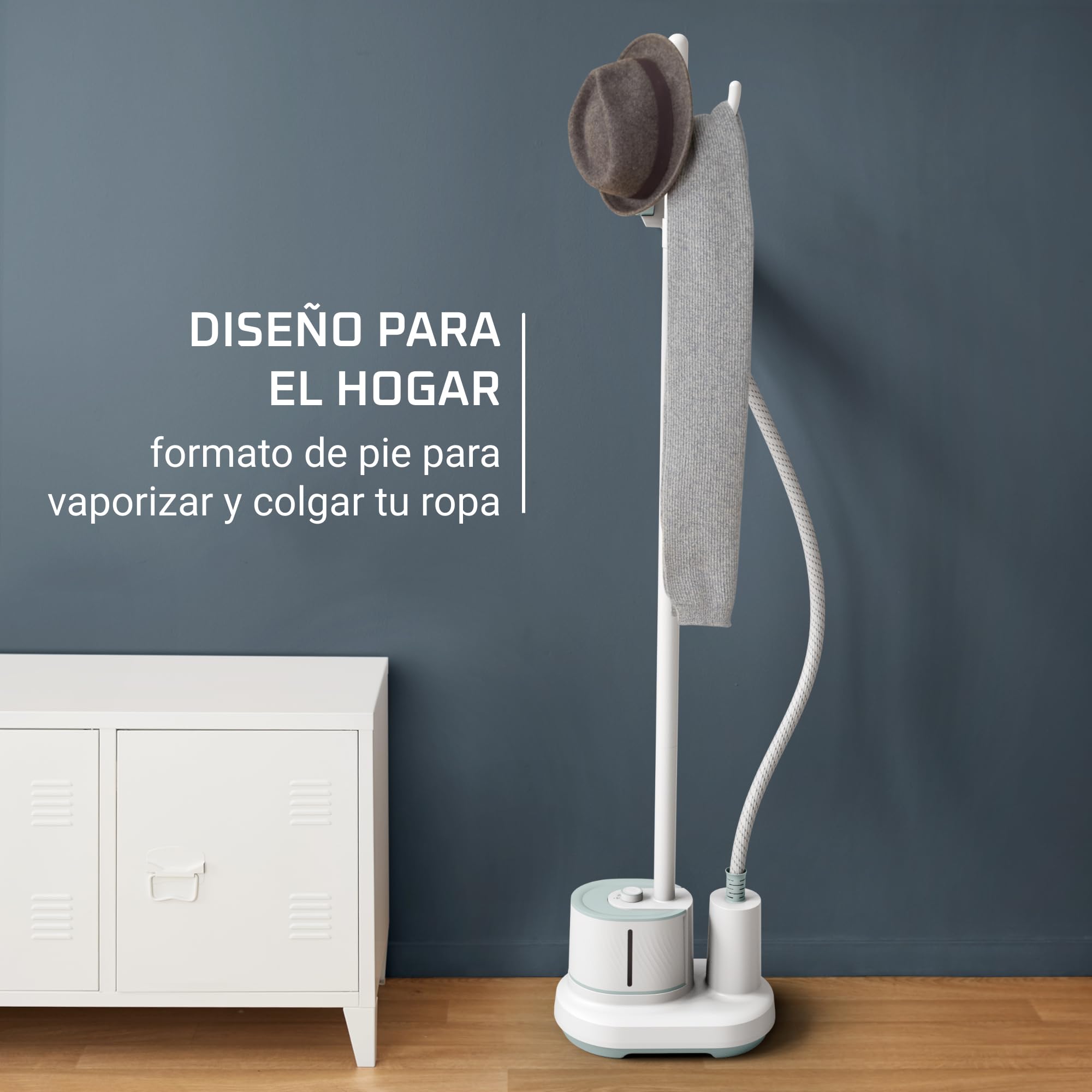 Rowenta Plancha de vapor Origin Home - Steamer de pie de 2000 W, modo Eco, incluye colgador de ropa, listo en 45 s, salida de vapor continua de hasta 42 g/min, potente vapor desinfectante, IS3274
