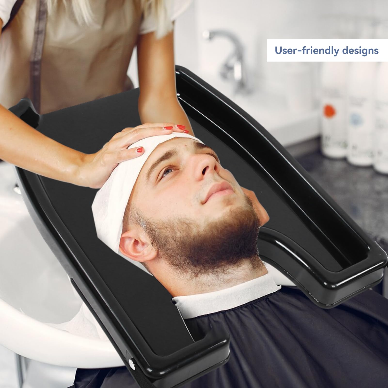 Agatige Bandeja Para Lavar El Cabello, Portátil Cómoda Para El Hogar Herramientas Para Lavar El Cabello Fregadero Inflable Para El Cabello Para Discapacitados, Ancianos Y Mujeres Embarazadas(Negro)