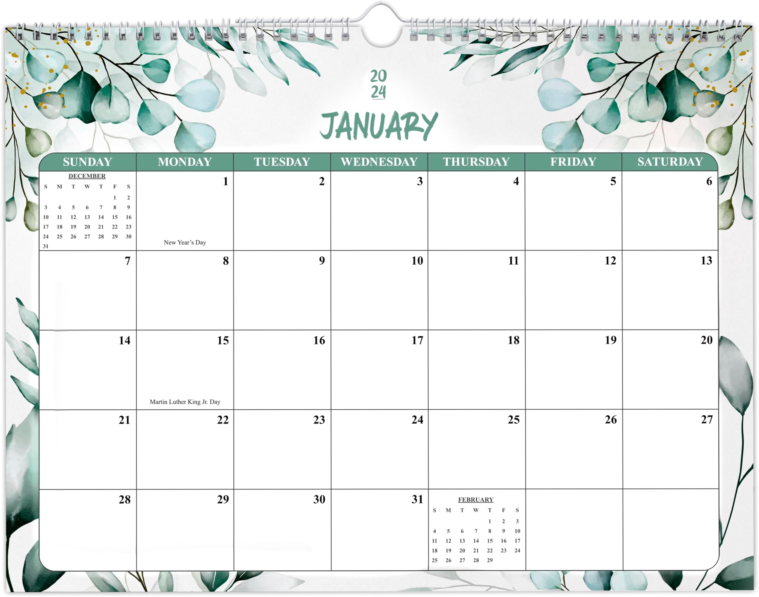 2024 Calendar 24 Months from January 2023 to December 2024, Hanging Calendar 2024 for Wall, Monthly Wall Calendar 2024, 2024 Desk Calendar with Large Occasions (GRN1)